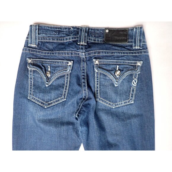 Vigoss Bootcut Jeans Women 3 Top Stitch Flap pockets Fade Classic Trendy‎ - Picture 5 of 6
